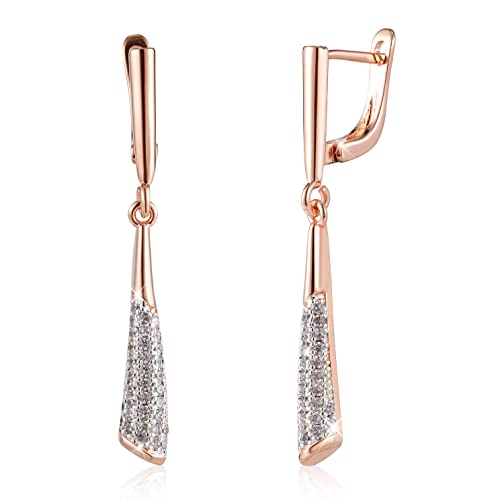 Dangle Earrings for Women，Crystal Drop Earrings Zirconia Rhinestone Dangling Earrings for Women Prom Party Jewelry Gifts，Dangle Fashion Jewelry Crystal Earrings for Women and Girls - color: White