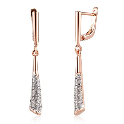 Dangle Earrings for Women，Crystal Drop Earrings Zirconia Rhinestone Dangling Earrings for Women Prom Party Jewelry Gifts，Dangle Fashion Jewelry Crystal Earrings for Women and Girls - color: White
