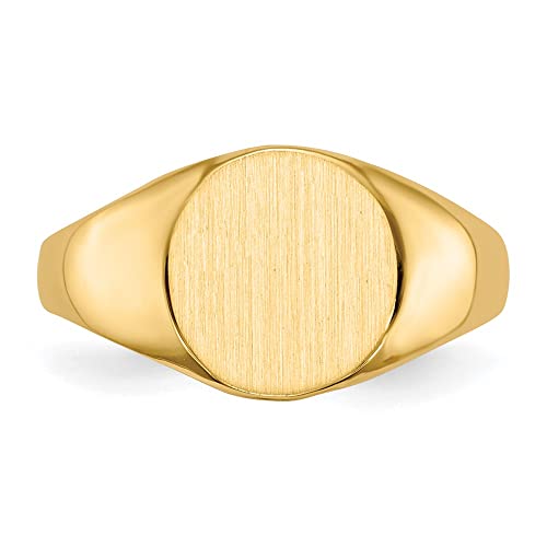 Jewels By Lux Monogram Initial Engravable Custom Personalized Polished For Men or Women 10K Yellow Gold 9.5x10.5mm Open Back Signet Band Ring - color: PRIME