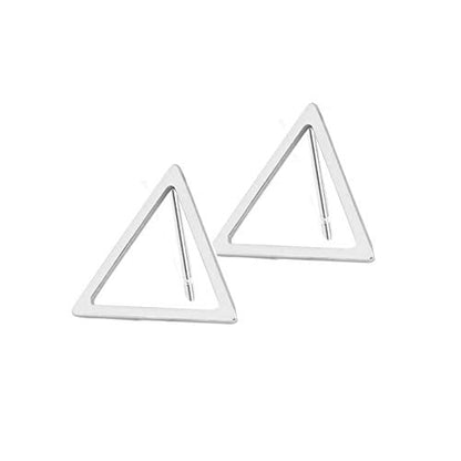 3 Pairs Geometric Hexagon Triangle Stud Earrings Minimalism Small Round Circle Ear Studs Earing for Women Jewelry Gift - color: Silver