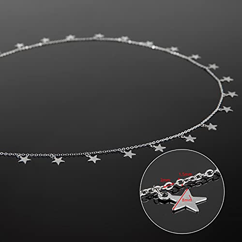 16.4 Feet Stainless Steel Star Chain for Jewelry Making | Silver Permanent Jewelry Chains Bulk Small Cable Link Chain Women Necklace Bracelet Anklet DIY Jewelry Making - color: Steel Star