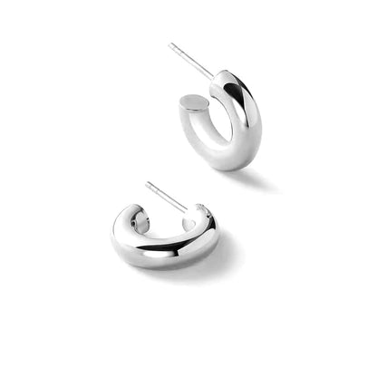 CONRAN KREMIX Waterproof Chunky Gold Hoops Earrings for Women Non Tarnish, Thick Gold Plated Circle Open Hoop,Lightweight Hollow Earrings Trendy - color: 19MM-Silver