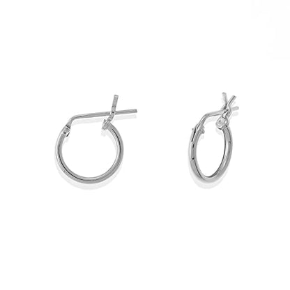 Boma Jewelry Sterling Silver Classic Snap Down Closure Tube Hoop Earrings - size: 1/2 inch