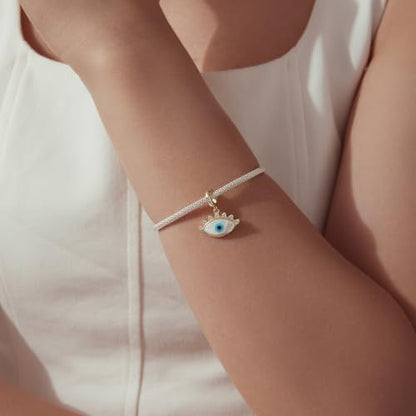Animal Charms for Bracelets 925 Sterling Silver Bead Charms Bee Butterfly Fox Charm Fits Bracelets and Necklaces Cute Charms for Women - color: Evil eye
