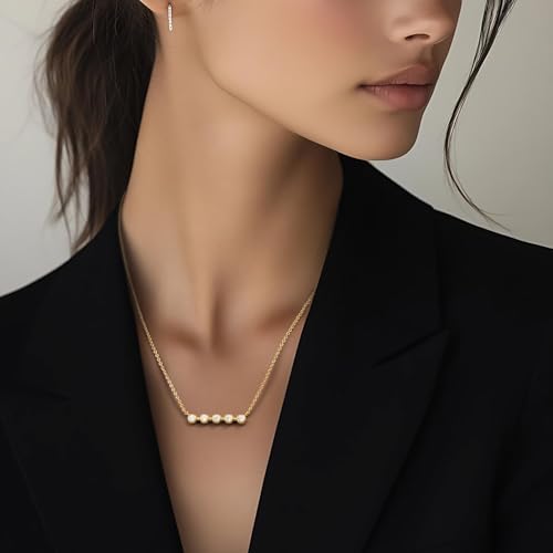 14K Gold Necklaces for Women Cubic Zirconia Necklace for Women | 14K Gold Necklaces for Women Gold Necklaces with Cubic Zirconia Pendant Exudes Elegance Bar Necklace for Women 16+2in