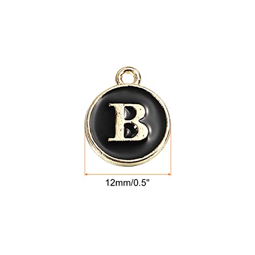 MECCANIXITY Alphabet Letter Charm Double Sided Alphabet Pendant, for Earring Jewelry Making - style: B