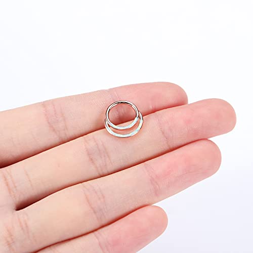 GAGABODY Septum Jewelry 16 Gauge Earrings Double Hoop Daith Earring Surgical Steel Hinged Nose Rings Nose Hoop Helix Tragus Rook Piercing - color: Style6:1pc Rose Gold+White Opal Double Hoop