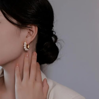 Retro Pearl Stud Drop Earrings Elegant Faux Pearl Stud Earrings For Women Exquisite Wedding Engagement Jewelry Gifts - style: Style 3