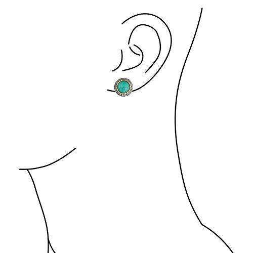Bali Style Button Style Faux White Pearl, Black, Turquoise Clip On Earrings - color: Blue