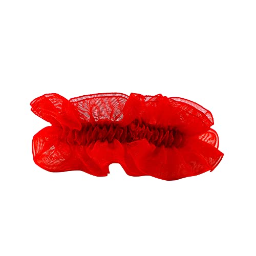 Eigso Velvet Gothic Garter for Women Heart Leg Ring with Rivets Elastic Lace Bracelets Choker Set - color: Red