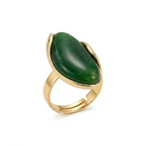 Colorful Chunky Statement Ring for Women Large Oval Acrylic Ring Boho Geometric Finger Ring Summer Beach Jewelry Gifts - color: Green