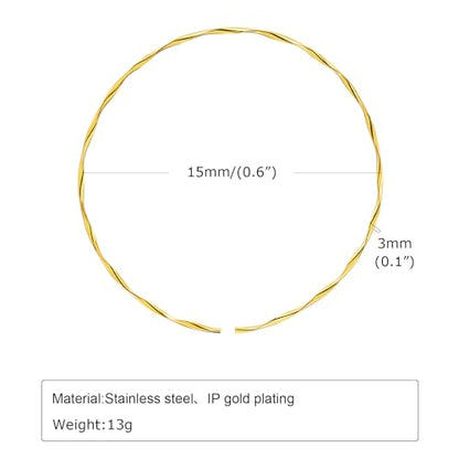 JAJAFOOK Minimalist Round Gold-Tone Bar Necklace Simple Fashion High Neck Choker Female King Neckwire - color: Twisted Wire