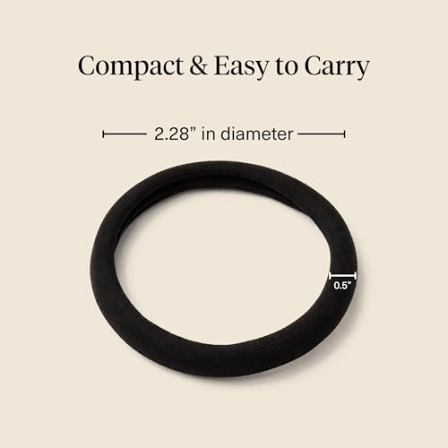 Kitsch Elastic Hair Ties No Damage | Stretchable Hair Bands - Black, 6pcs | Strong All-Day Hold Hair, Rubber Bands For Hair, Ponytail Holders | Hair Accessories for Everyday Use - color: Black Thick (Pack of 6)