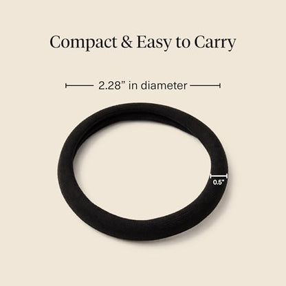 Kitsch Elastic Hair Ties No Damage | Stretchable Hair Bands - Black, 6pcs | Strong All-Day Hold Hair, Rubber Bands For Hair, Ponytail Holders | Hair Accessories for Everyday Use - color: Black Thick (Pack of 6)