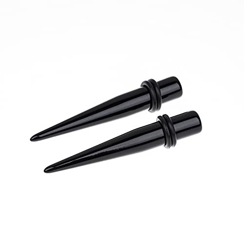 Ear Stretching Kit 54 Pieces 14Gauges-00Gauges Earrings Piercing Kit - color: black