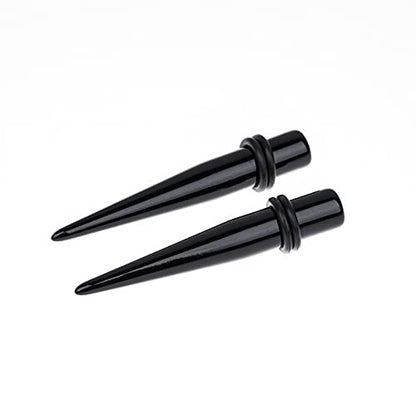 Ear Stretching Kit 54 Pieces 14Gauges-00Gauges Earrings Piercing Kit - color: black