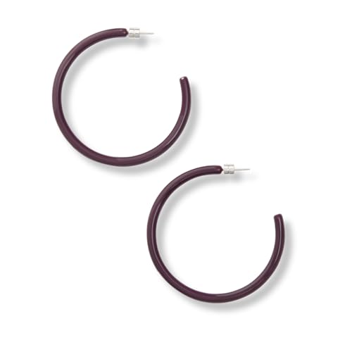 Circle Hoop Earrings Acetate Resin Fashion Jewelry for Women - color: Royal Peony, size: Large