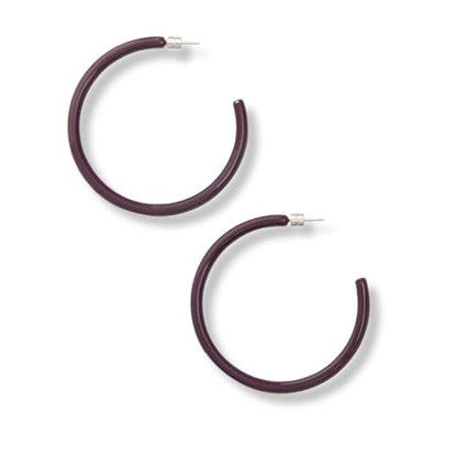 Circle Hoop Earrings Acetate Resin Fashion Jewelry for Women - color: Royal Peony, size: Large