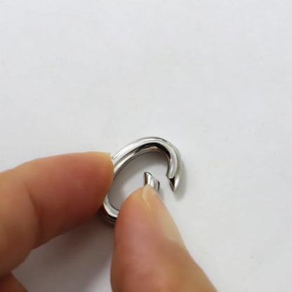 1Pc Oval Spring Clasps Clips Connector Rings for Keychain DIY Crafts (Silver-G) - color: Silver-G