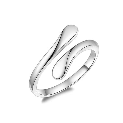 Fookduoduo 925 Sterling Silver Ring Inspirational Jewelry adjustable Wrap Open Rings for Women - style: Toe Band Ring