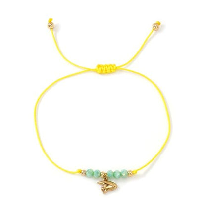 Boho Glass Seed Beaded Bracelets For Women, Handmade Romantic Gold Plated charm String Braided Rope Adjustable Jewelry, Summer Beach Daily Party Friendship Gift - color: Yellow Fish