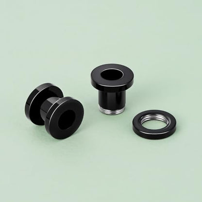TBOSEN Precise Dimensions Stainless Steel Set Double|Single Flare Tunnel Screw Gauge Ear Expander Stretching Kit Piercing Mixed Size - color: Black-Screw Fit, size: 7mm