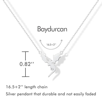 Baydurcan Dainty Silver Necklace for Women Ankh Horse Celtic Necklace Gifts | Dainty charm gifts for friends sister mother, birthday, christmas, graduation gifts. Ready to give with card & envelope. - style: Dragon