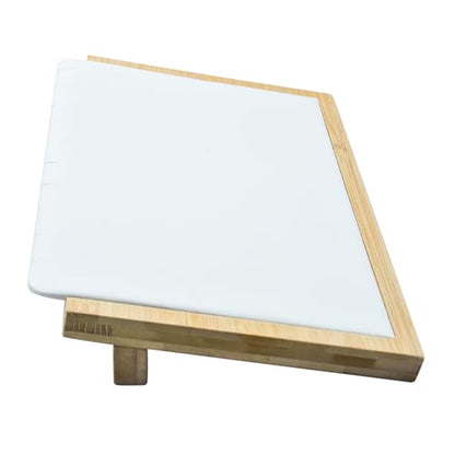 Bamboo Jewelry Display Stand Multiple Earrings Necklace Display Stand Holder Tabletop Display Boards Chains Organizer Holder Jewelry Storage Tray for Show (White, Large) - size: Large-1pc