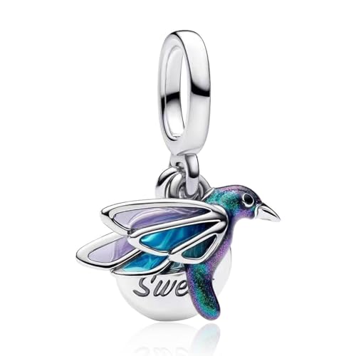 10 Pack Silver Bead Charms for Bracelets and Necklaces Pendant Dangle Beads Jewelry Gifts for Women Charm Set - color: Spring Butterfly