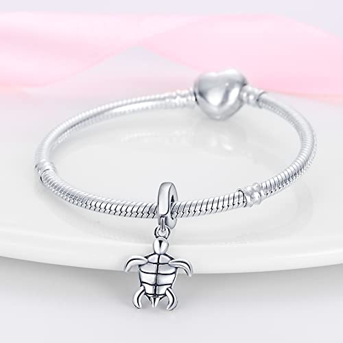 CYCUFF 925 Sterling Silver Charms Suitable for Charm Necklaces, Bracelet Pendants Beads Jewellery Gift for Women - color: Luminous Sea Turtle Charm