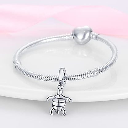 CYCUFF 925 Sterling Silver Charms Suitable for Charm Necklaces, Bracelet Pendants Beads Jewellery Gift for Women - color: Luminous Sea Turtle Charm