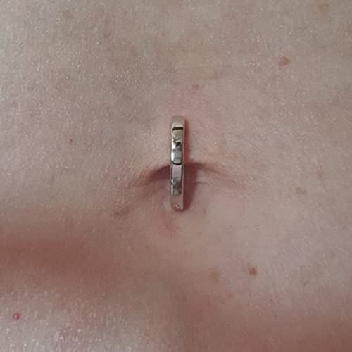 QWALIT Belly Rings - Short Bar Belly Button Rings in Surgical Steel with Opal Stones - 6mm & 10mm - color: A11-Silver- short 6mm -6pcs