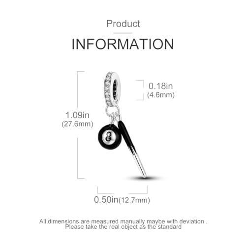 LNQOBU 925 Sterling Silver Charms for Bracelets Necklaces,5A Cubic Zirconias Evil Eye Dangle Beads Charms Jewelry Gift for Women (With one Spacer Beads Charms) - style: Pool Pendant