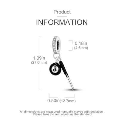 LNQOBU 925 Sterling Silver Charms for Bracelets Necklaces,5A Cubic Zirconias Evil Eye Dangle Beads Charms Jewelry Gift for Women (With one Spacer Beads Charms) - style: Pool Pendant