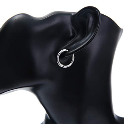 Stainless Steel Hoop Earrings for Men - Hinged Hoop Huggie Piercing Earrings Set For Men Women, Hypoallergenic Lobes Small Round Earrings - color: 3 Color Inner Diameter 0.47" (12MM)