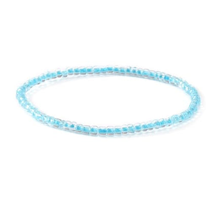 Handmade Stackable Rice Seed Beaded Ball Bracelets set for women, Romantic Boho Trendy Acrylic Glass Stretch Accessories Multi Layer Jewelry, Daily Wear Party Holiday Friendship Gift - color: Blue