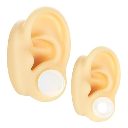 Opal Ear Gauges Set 4 Pcs Solid & Hollow Synthetic Stone Plugs | Icy blue opal stone, hypoallergenic for sensitive ears, double flare, sizes 00G to 1 inch, gift-ready black box with logo - size: Gauge=1/2"(12mm)