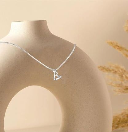 Initial Necklaces for Women Trendy, Dainty Silver Letter Necklace Cute Pendant Choker Name Necklace Personalized Costume Monogram Silver Jewelry Necklace for Women Valentines Gifts - color: Silver, style: R