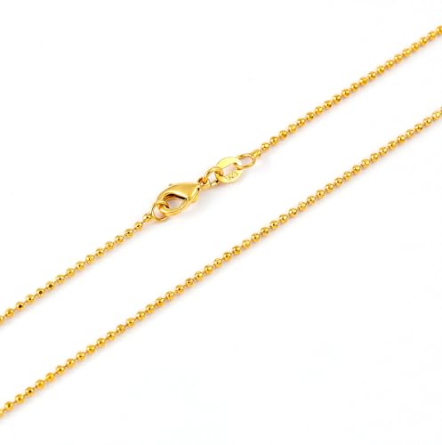 14K Gold Plated Paper Clip Chain Link Necklace Satellite Chain Necklace for Women - color: Dainty Ball Chain