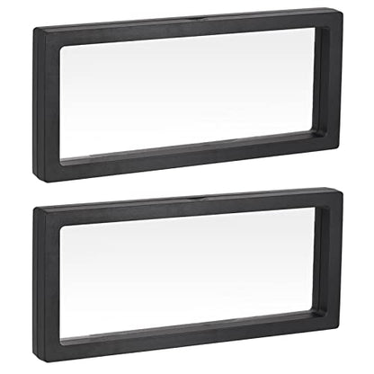 MECCANIXITY Floating Frame Display Holder Stand 3D Jewelry Display Box 11.81 x 4.33 x 0.79 inch Black for Ring Necklace Bracelet Earring Pack of 2 - color: Black, size: 11.81 x 4.33 x 0.79 inch
