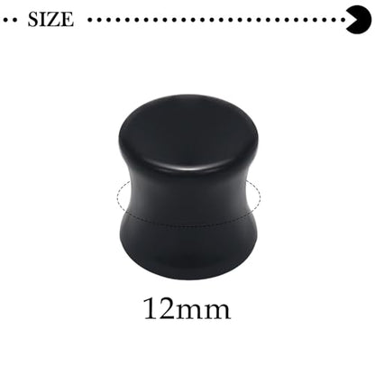 6G-30mm Solid Acrylic Black Gauges for Ear lightweight Tunnels Double Flared Saddle Ear Plugs Tunnels Earrings for Women Men - color: 12mm = 1/2 inch