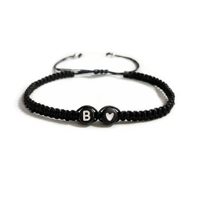 Heart Initial Bracelets 26 Letters Initial Charms Bracelet for Women Gifts A-Z Braided Bracelets Heart Link Handmade Rope Braided Adjustable Jewelry for Mom Daughter Birthday Jewelry Gift - style: B