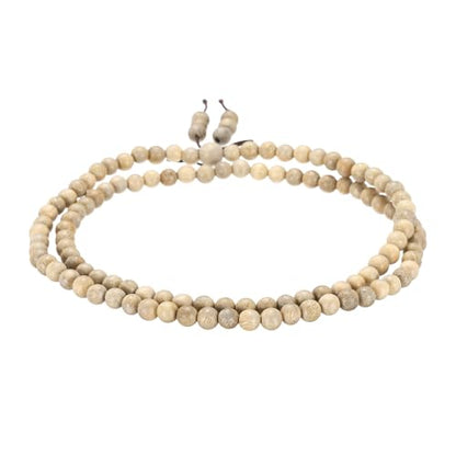 MECCANIXITY Prayer Beads Bracelet, Natural Wooden Bead Mala Bracelets Link Wrist Men Women Beaded Stretch Crafts Bangle - color: Camphorwood Color