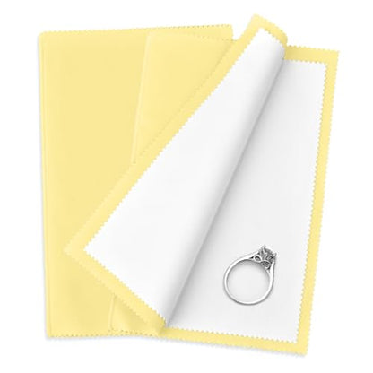 SEVENWELL Silver Polishing Cloth, Jewelry Cleaner Cloth for Sterling Silver Jewelry, Gold, Platinum, Silverware, Diamonds, Gemstones, Coins (Yellow) - color: Yellow
