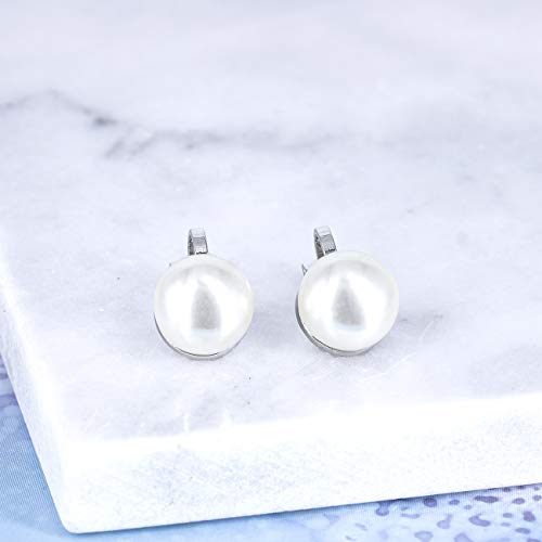 YOQUCOL Simulated Freshwater Pearl Clip On Earrings Not Pierced Elegant Stud Jewelry For Women - color: 10MM-White