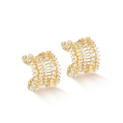 MYEARS Women Ear Cuff Earrings Gold Non Pierced Cartilage Clip on Open Wrap Hoop 14K Gold Plated Simple Hypoallergenic Everyday Jewelry - style: Net / Pair