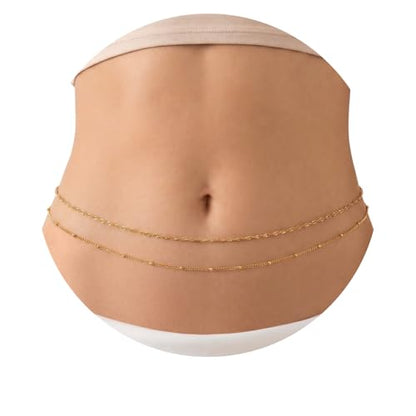 Gold Belly Waist Chain for Women | Layered Belly 14K Gold Plated Chain Adjustable Bikini Belly Beads Body Chain Waterproof | Jewelry Gift - color: Style 5