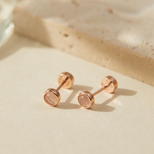 CHIC & ARTSY 18K Gold Plated Solid 925 Sterling Silver Flat Back Earrings for Women Multiple Piercings Screw Back Earrings Cartilage Hypoallergenic Jewelry - style: 925 Silver Flat Back #16