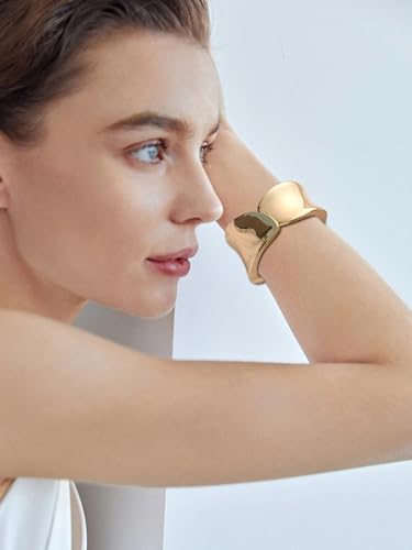 Chunky Gold Cuff Bracelet Chunky Bangles for Women Non Tarnish Modern Gold Jewelry Gifts trendy fashion fall fashion jewelry womens fashion - color: B-Bohemian style bracelet