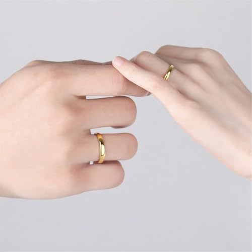 Tungsten Domed Wedding Band Men Women High Polish Comfort Fit - color: 3mm-Gold